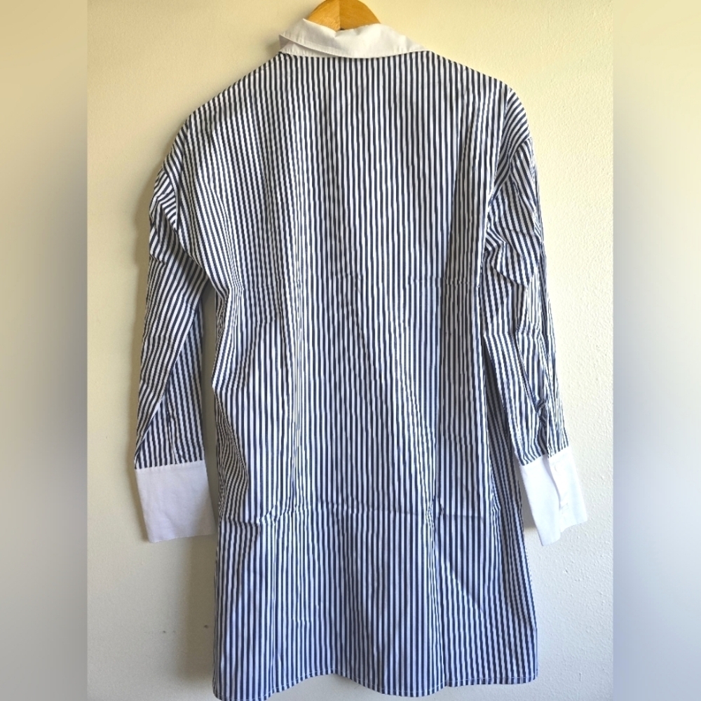 NWT! Harshman,Justine Striped Button-Down Tunic, Navy Stripes,Size XS -MSRP $205 - Picture 5 of 8